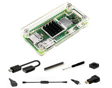 Clear Case for Pi Zero 2 W with Heatsink, HDMI Adapter, OTG Cable