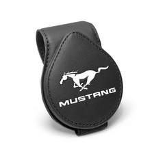 Ford Mustang Leather Magnetic Sunglass Holder Car Sun Visor Clip