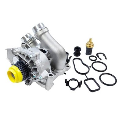 Engine Water Pump Thermostat Housing Assembly Aluminum Compatible with VW 