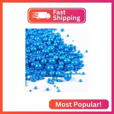 Edible Pearls for Cake Decorating, Blue Pearl Sprinkles, Blue Sprinkles for Cook