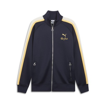 PUMA T7 Bright Lights Nyc Full Zip Track Jacket Mens Blue Casual Athletic Outerw