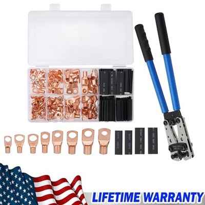 Cable Lugs Copper Ring Crimp Terminal Car Battery Wire Connectors/Plier 280PCS
