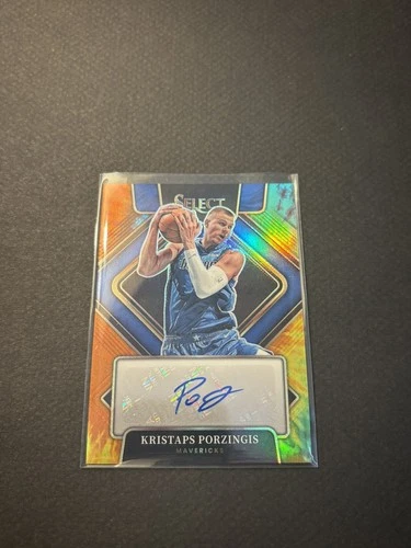 2021-22 Panini Select Tie-Dye Kristaps Porzingis SG-KPZ Mavericks 02/25 Auto