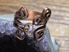 Solid copper size 9 ring With an Antiqued Finish. Very Unique.