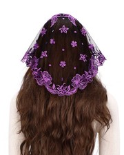 Catholic Chapel Mantilla Veil Spanish Church Lace Scarf Velos para ir a la ig...