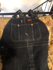 DICKIES Bib Overall Dark Wash Denim . Unisex Size 44X32.