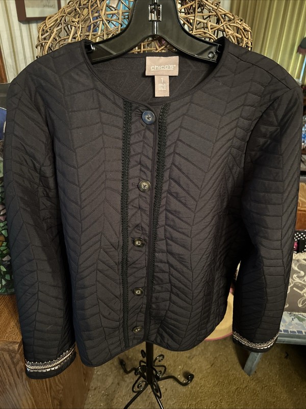Chico’s Women’s Button Front Jacket Size 1 New Without Tags