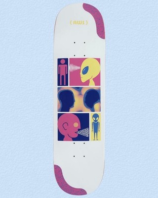 RARE Alien Workshop Skateboard Deck Communique AWS White 8.5
