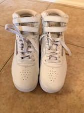 Reebok Vintage White Freestyle Hi 80s Retro High Top Sneakers Shoes