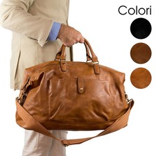 Borsone uomo da viaggio con manici tracolla borsa vintage palestra dottore voli