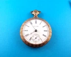 1898 WALTHAM GRADE 820 FANCY GOLD FILLED POCKET WATCH--15j--18s--RUNNING