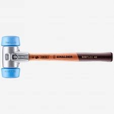 Halder Simplex Mallet with Oversized Soft Blue Rubber Inserts and Lightweight Al