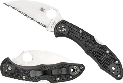 SPYDERCO Delica 4 2.87'' Black Flat Grind Wharncliff Serr FRN Handle C11FSWCBK
