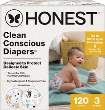 The Honest Company Comfort Dry Disposable Daytime Diapers for Sensitive Skin, Hy