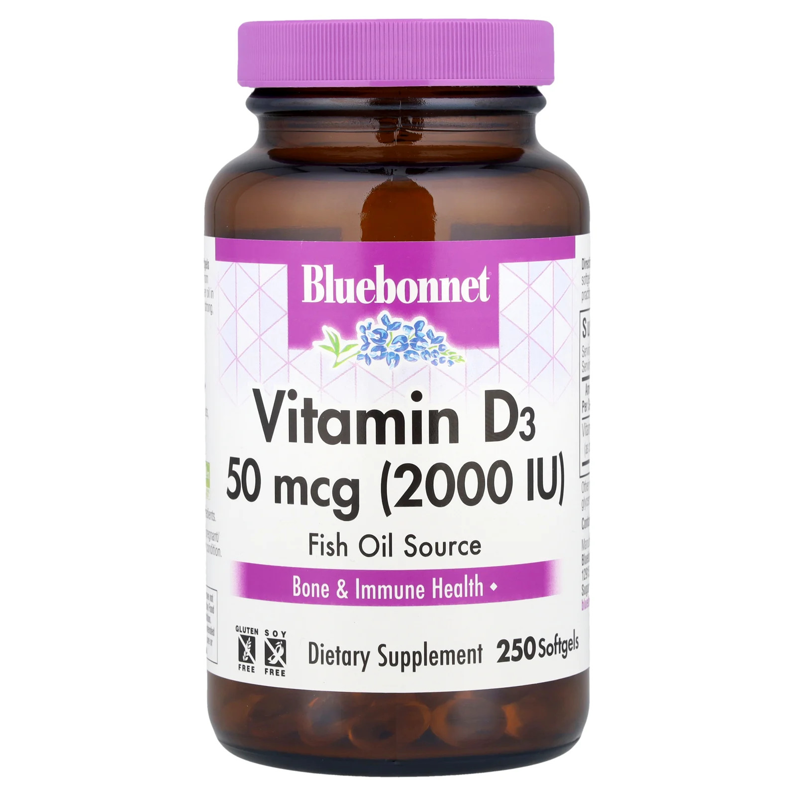 Bluebonnet Nutrition Витамин D3 2 000 МЕ 250 капсул без яиц без глютена 4090₽