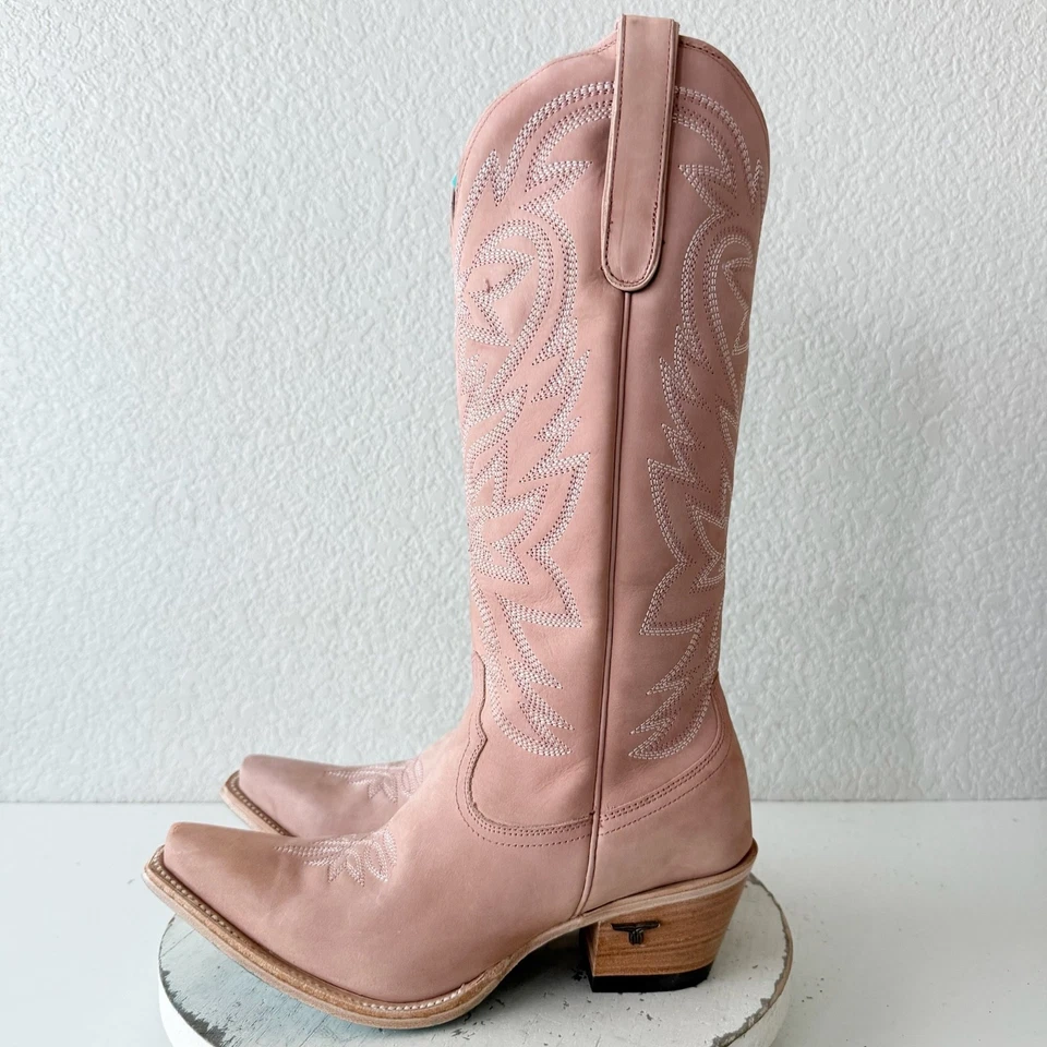 Lane SMOKESHOW Botas de Cowboy Femininas 8.5 Rosa Cowgirl Ocidental Biqueira Pontiaguda na Bezerro Médio - Imagem 4 de 4