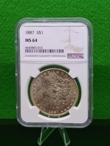 1887 Morgan Dollar (Nice Tone) NGC MS 64 Silver $1 Coin Philadelphia