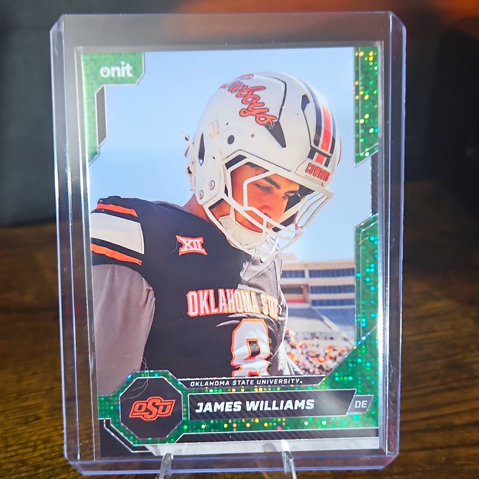 onit 2026 onit football james williams #B-10 oklahoma state cowboys 042/100