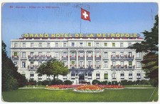 Geneva Switzerland, Old PC, Hotel Métropole Genève, 1949