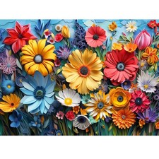 300 Pieces Puzzle for Adults  Colorful Flower Large Piece Puzzle  Recycled