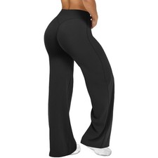 Wide Leg Yoga Pants Bottoms Straight Leg Leggings for Women High Waist Stretc...