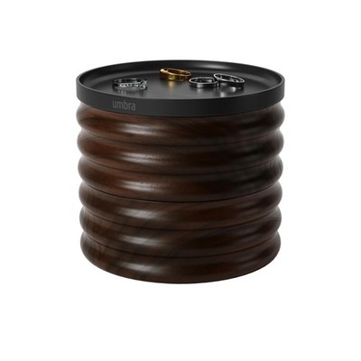 Umbra Tesora Wood Jewelry Box, Black/Walnut
