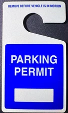 (REAL!) PARKING PERMIT ⭐ REPLACEMENT ⭐MIRROR HANG TAG PERMITS PLASTIC LARGE BLUE