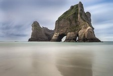 Landscape new zealand beach rock formation national park Custom Gaming Mat Desk