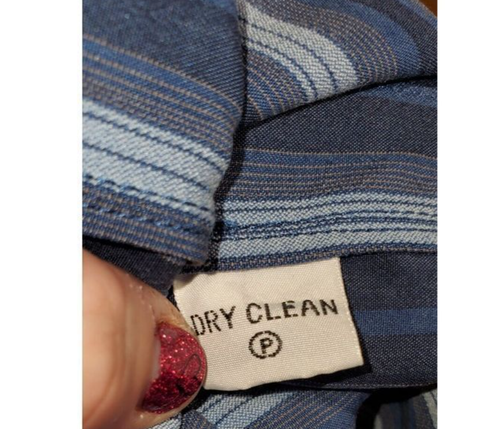 Tommy Bahama Talla XLarge Lana de Seda Afilado Azul Rayas Camisa Botón Manga Larga - Imagen 7 de 9