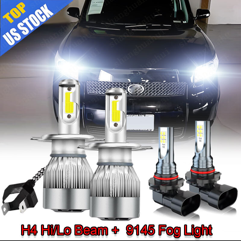 For Scion XB 2004 2005 2006 4X 6000KL LED Headlight Hi-Lo + Fog Light Bulbs Kit