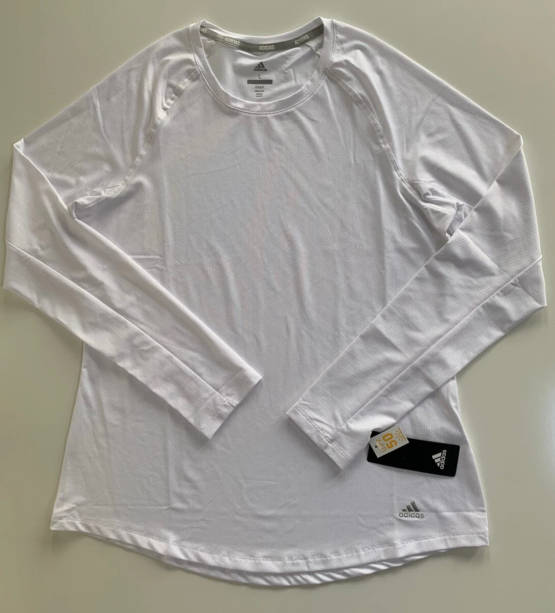 Adidas Golf Women's UPF50 Long Sleeve Base Layer Top ADVS20W009 White M L