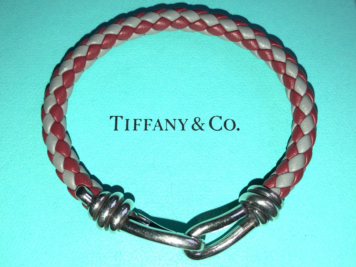 Tiffany & Co. Paloma Picasso silver Knot clasp braided red grey