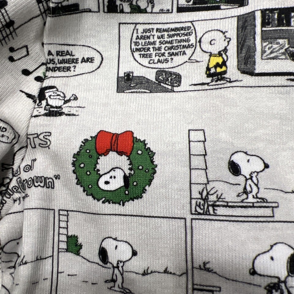 POTTERY BARN KIDS Peanuts Holiday Organic Nursery Pajama 6/9 Months