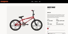 Mongoose 20 Index Mag BMX Bike   Red