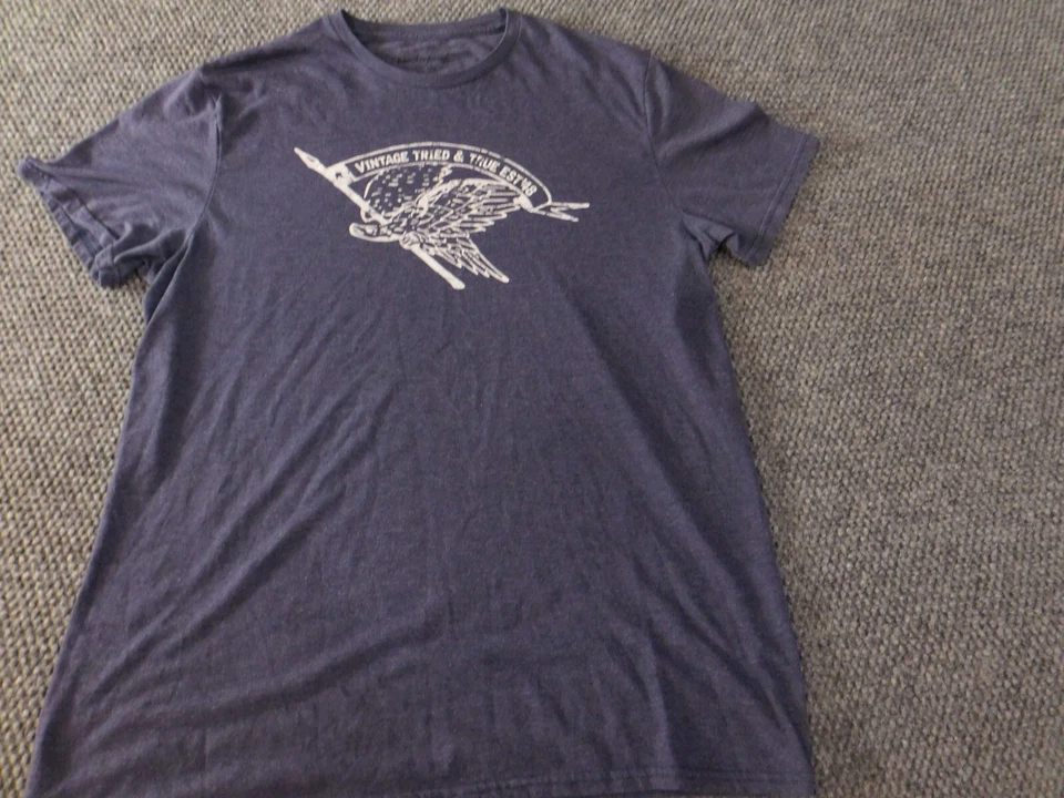 Camisa impermeable para hombre grande azul gráfico vintage clásica Foto 2 de 4