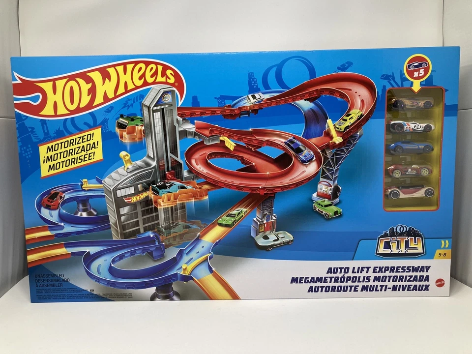 Hot Wheels Auto Lift Expressway Set 5 Cars Incl. & Motorized. Batteries Not Incl - Image 2 of 4