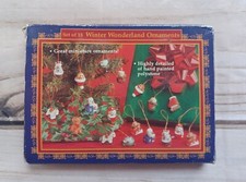 Set of 18 - Mini Winter Wonderland Ornaments - Hand Painted Polystone Christmas