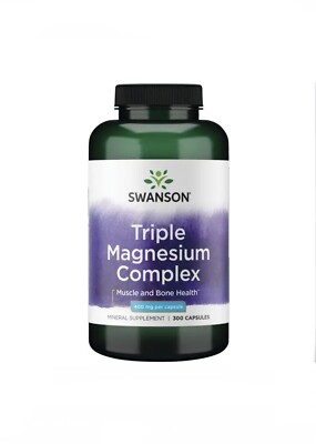 2 Swanson Triple Magnesium Complex 300 Caps (pack Of 2 Units) Amazing Results