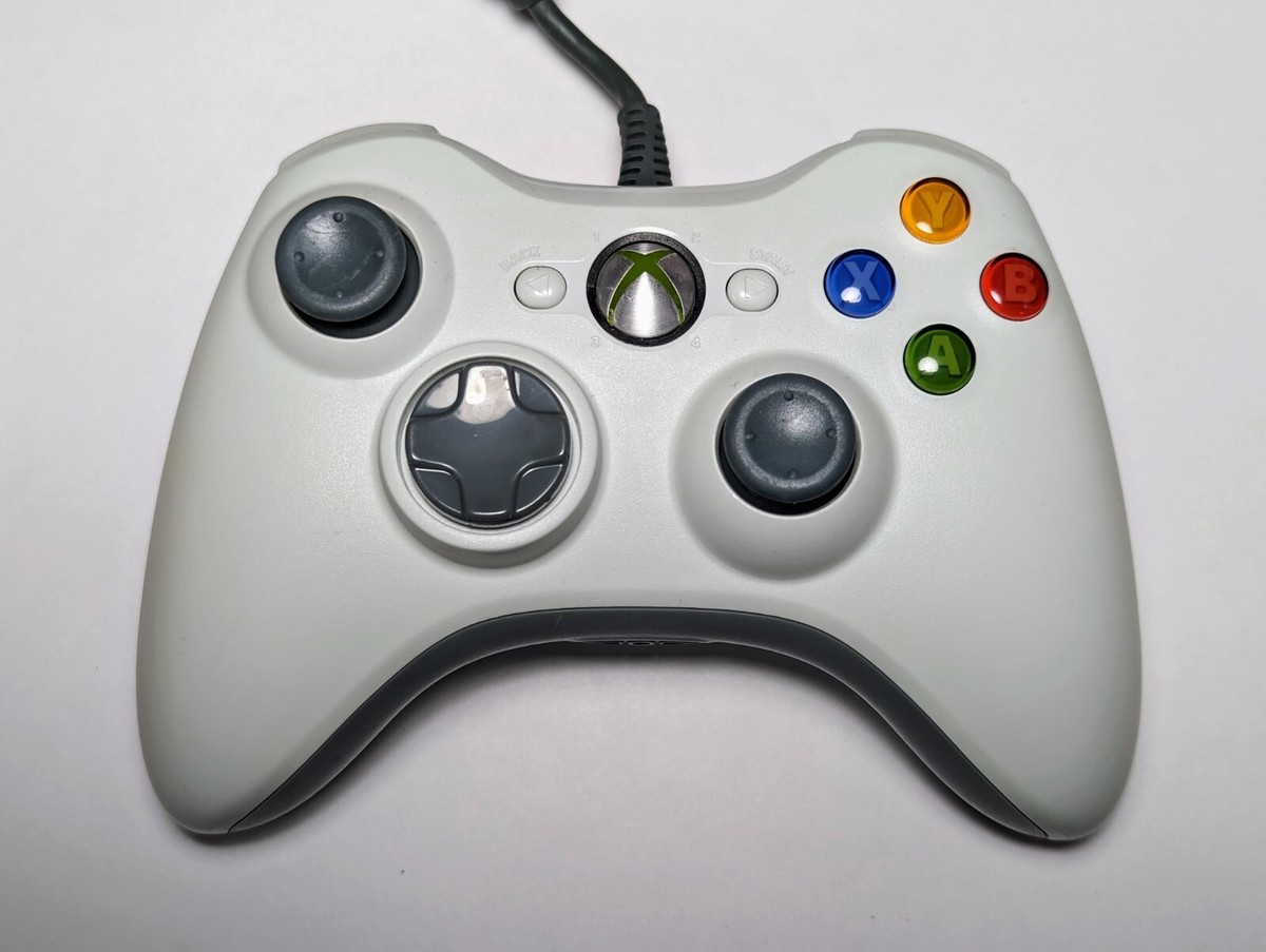 Genuine OEM Xbox 360 PC Wired Controller White - FULLY REFURBISHED