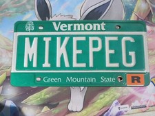 Vermont Vanity License Plate Mike Peg Michael VT
