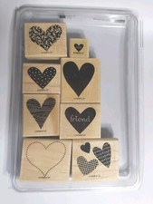 Stampin Up I HEART HEARTS love wood stamp set 8