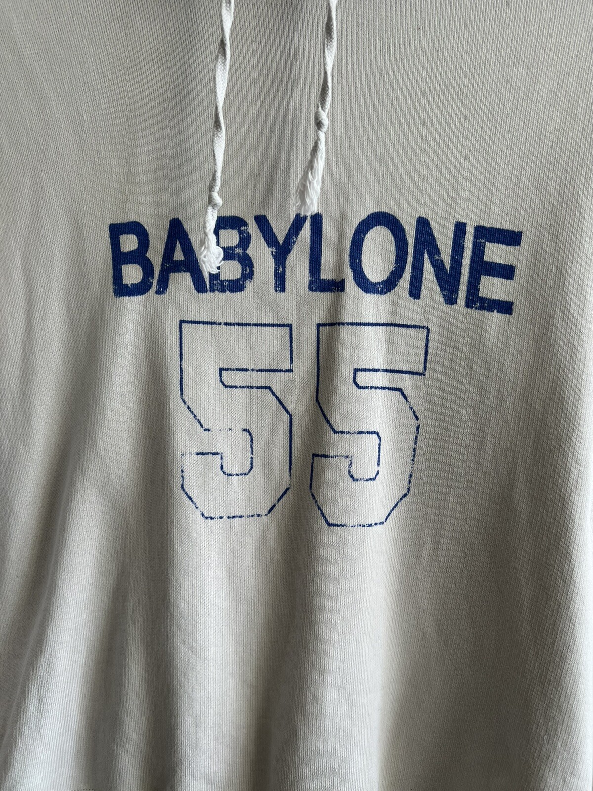 Saint Laurent Maglione con cappuccio uomo Ecru Marine Babylon