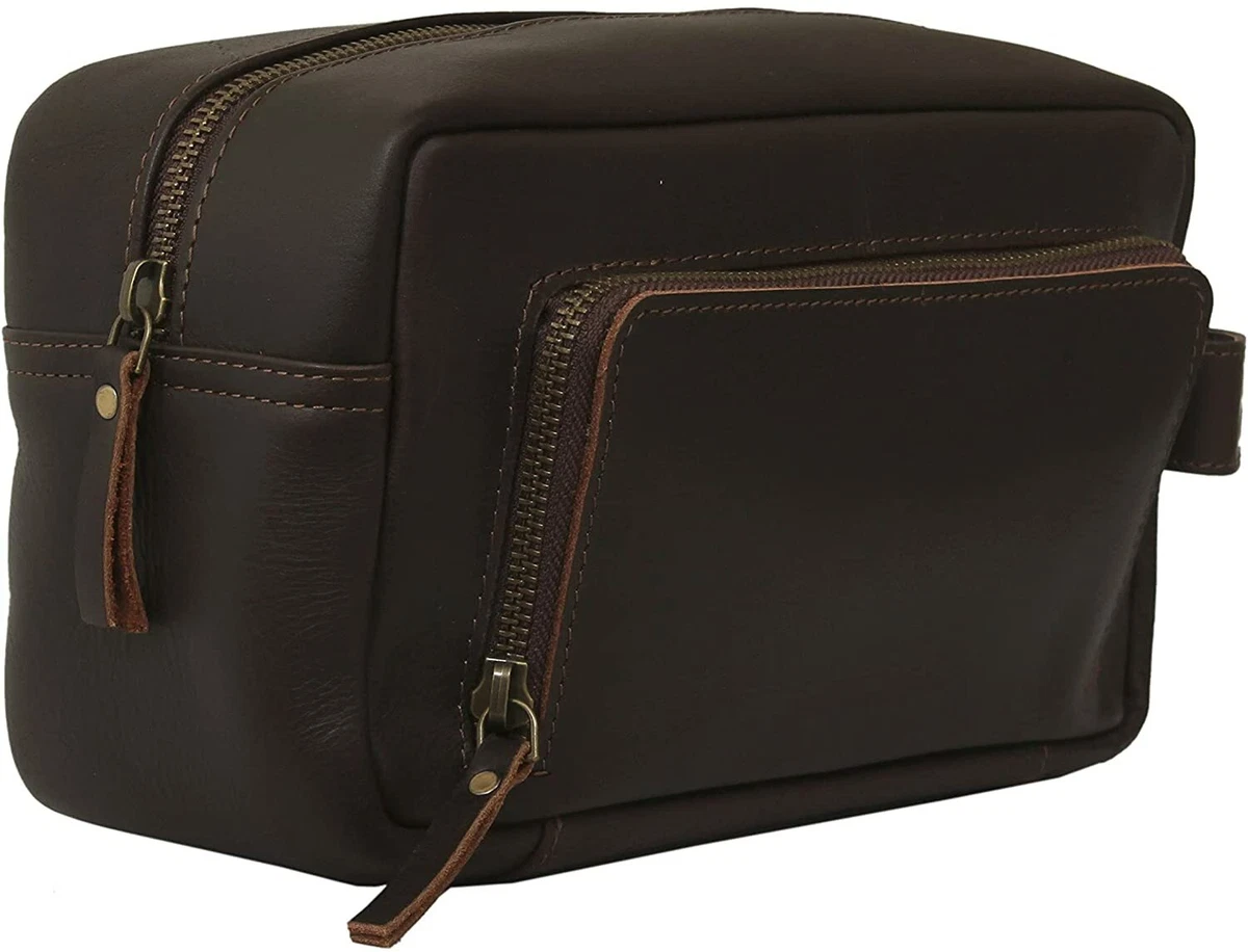 Men's Toiletry Bag Leather Travel Toiletry Bag Dopp Kit, Men Shaving  Bag