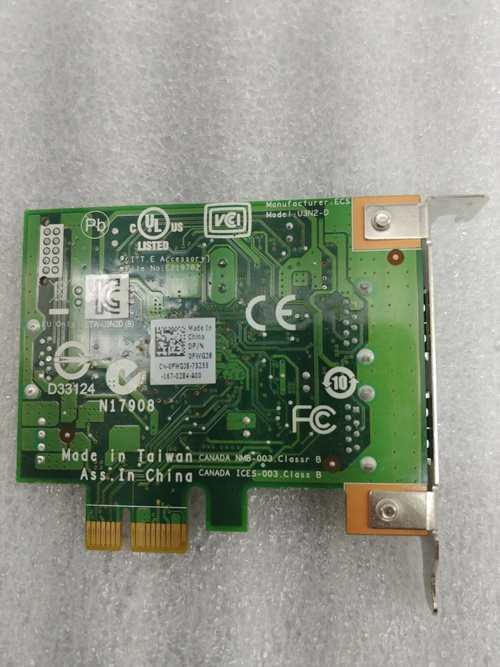Dell 0FWGJ8 USB 3.0 Dual Port PCIE Low Profile Expansion Card Great Condition!!! - Image 2 of 3