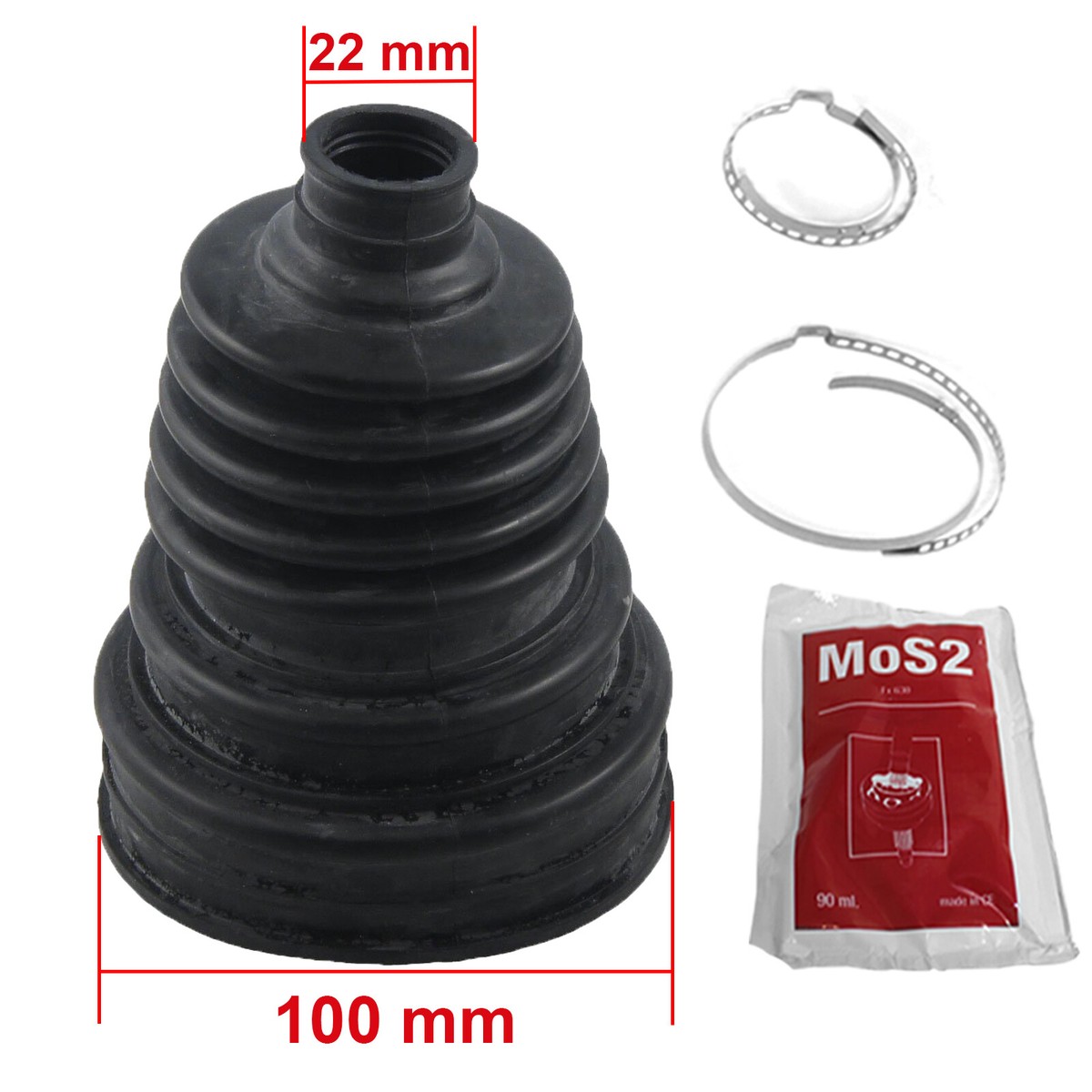 Soufflet De Cardan A Coller Soufflet De Cardan Universel Partsline Pour 4x4  Et Utilitaires | 22-100mm, Longueur 135mm | Avec Graisse Et Colliers  Expandeur Soufflet De Cardan