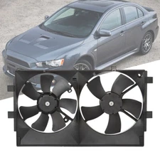 1PC Engine Radiator Cooling Fan For Mitsubishi 2008-17 Lancer Passenger Dual Fan
