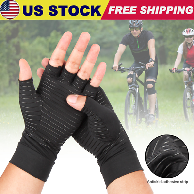 #ad 1Pair Pressure Gloves Work Health Half Finger Gloves Relieve Pain Rehabilitation $7.47