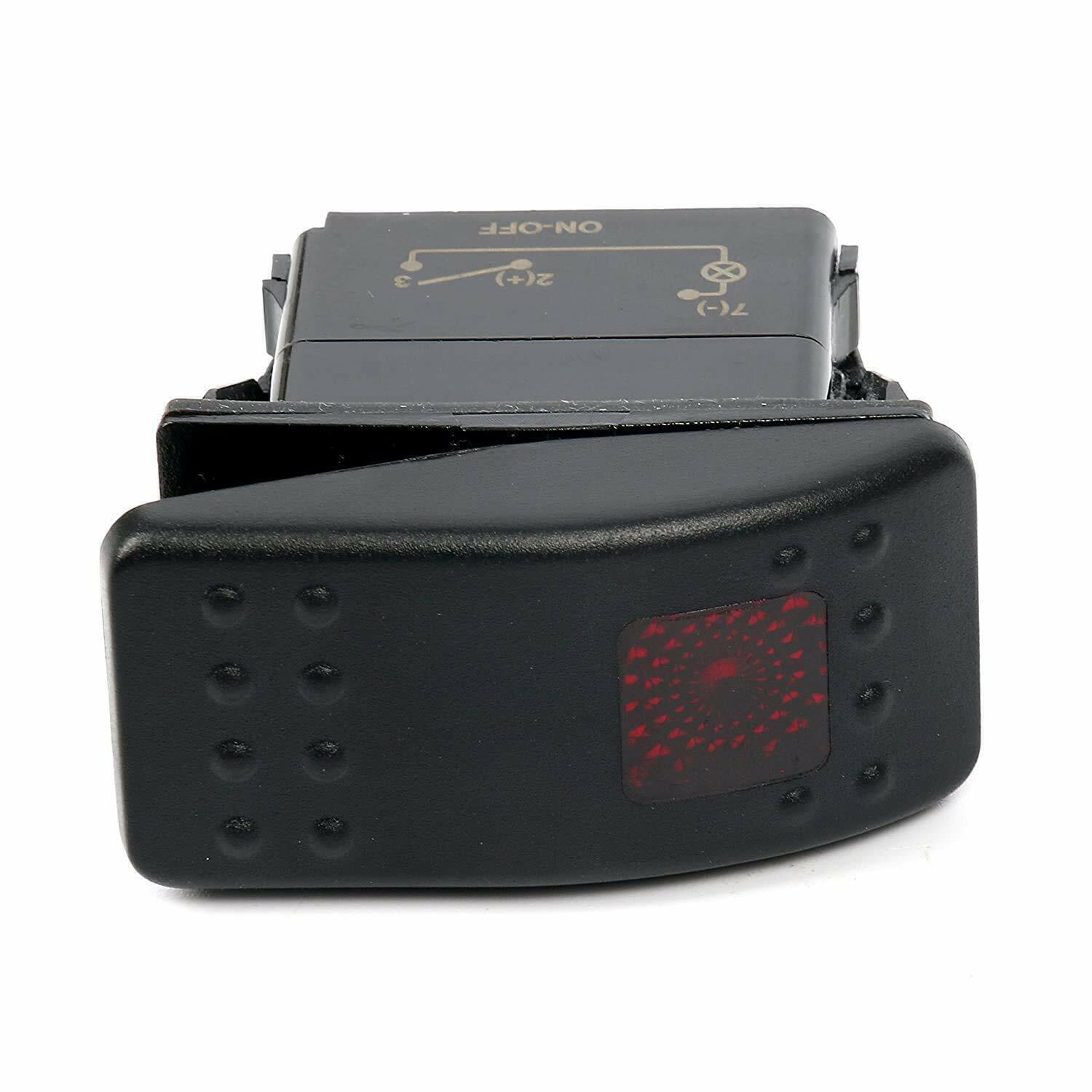 4Pack 12V 20 Amp Red LED On/Off Boat Marine SPST 3P Rocker Switch with ...