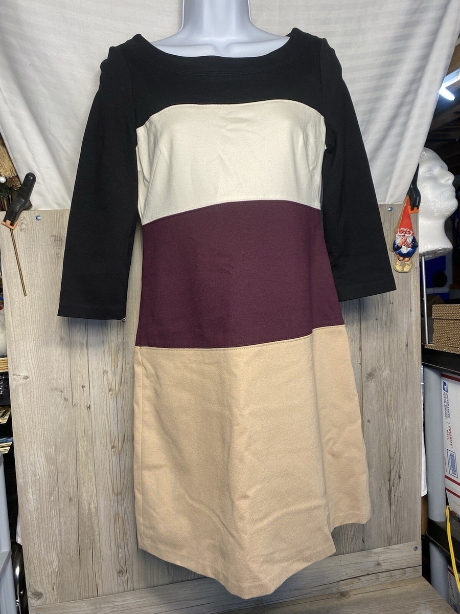 white house black market color block dress 3/4 Sleeve Ponte Knit Lined Sz 2 custom_Bid Day White Mac Duggal - Black Color:Pearl Grey