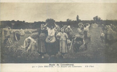 CP MUSEE DU LUXEMBOURG GEMÄLDE LE RAPPEL DES GLANEUSES VON BRETON D 19416